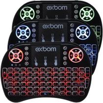 Mini Teclado Led Wi-Fi Wireless Sem Fio Com Mouse Touch Pad