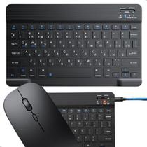 Mini Teclado Mouse Bluetooth Sem Fio Compactos Tecla Macia