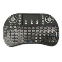 Mini teclado sem fio 2.4G, mouse de ar i8, bateria de lítio luz de fundo de sete cores, versão em português
