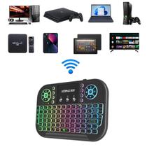 Mini Teclado Sem fio com Comando de Voz Touchpad para Tv B0x Notebook Tablet Celular Smart TV LEDs