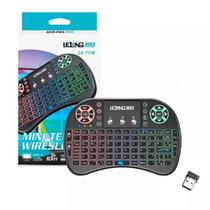 Mini teclado sem fio com led wireless 10m alcance le7716