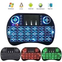 Mini Teclado Sem Fio com Luz de Led Media Player Pc Video Game tv