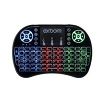 mini teclado sen fio com led para smart tv box recarrecavel - backlit
