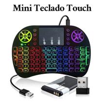 Mini Teclado Touch Luz Colorida Sem Fio para TV, Videogame, Notebook - JP-25 - Stop cell