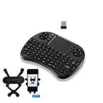 Mini Teclado Wireless Bluetooth Touchpad Sem Fio Iluminado recarregável Teclado Preto universal + Suporte Celular Mini Teclado Wireless Bluetooth Touchpad Sem Fio Iluminado recarregável Teclado Preto universal + Suporte Celular