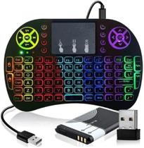 Mini Teclado Wireless Keyboard com Touchpad Com Led Usb Android Console e Tv -Keyboard