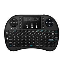 Mini Teclado Wireless Keyboard Com Touchpad Usb Android Console E Tv - Blacklit