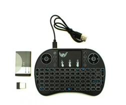 Mini Teclado Wireless S/ Fio Com Luz Pc Tv Air Mouse Touch