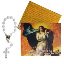 Mini Terço Dezena Nossa Senhora Imaculada Conceição com Cartão