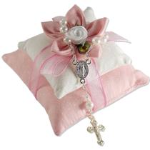 Mini Terço Dezena Rosa Menina com Almofada Perfumada