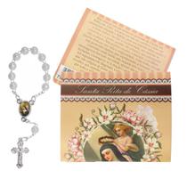 Mini Terço Dezena Santa Rita de Cássia com Cartão Mini Terço Dezena Santa Rita de Cássia com Cartão