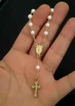 MINI TERÇO PRA LEMBRANCINHAS,CASAMENTO, BATIZADO Dourado -12 UNIDADES