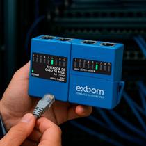 Mini Testador de Cabo de Rede RJ45 e RJ11 com LEDs Master e Remoto, Bateria 9V Inclusa