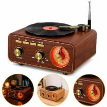 Mini Toca Disco Radio Retro Bluetooth Estilo Madeira Am Fm Sw Caixa De Som Mp3 Mdf Vintage Recarregavel Usb Bivolt Mini Toca Disco Radio Retro Bluetooth Estilo Madeira Am Fm Sw Caixa De Som Mp3 Mdf Vintage Recarregavel Usb Bivolt