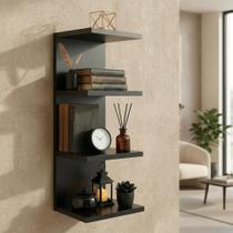 Mini torre nicho de parade estante vertical decoração suporte livros prateleira albergoni preto