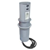 Mini Torre Totem Automatico 1 Tomada 20a 2 Usb - Cinza