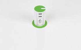 Mini totem automatico 1tom 10a+2usb- verde claro/ branco - Dutotec