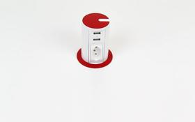 Mini totem automatico 1tom 10a+2usb- vermelho/ branco