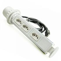 Mini totem torre regua 3 tomada 10a branco qtmov