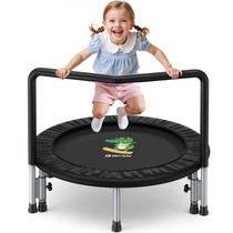 Mini trampolim infantil BCAN SP1 91 cm com barra de apoio em espuma preta Mini trampolim infantil BCAN SP1 91 cm com barra de apoio em espuma preta