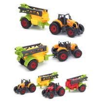 Mini trator agrícola Toy Car Farfi Diecast com conjunto de 6 carruagens