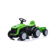 Mini Trator Carro Eletrico Infantil Bang Toys 6v com Reboque Verde