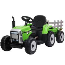 Mini Trator Elétrico 12V Cor Verde Com Carreta BW210VD IMPORTWAY