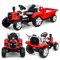 Mini Trator Elétrico 12V Vermelho Fazendeiro Com Música Luz E Som Até 30 Kg - Bang Toys