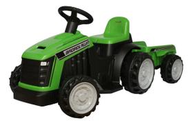 Mini trator elétrico infantil com carreta reboque 6v verde