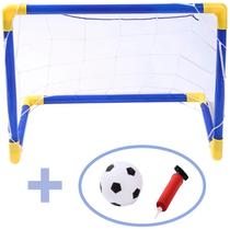 Mini Trave de Futebol Infantil Mini Gol Goleira de Plástico C/ Bola E Bomba - Magestic Toys