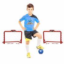 Mini Trave Infantil com Bola - Chute a Gol - Vermelho - Líder