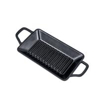 Mini Travessa Grill C/ Alça Retangular Melamina Preto 22,5cm