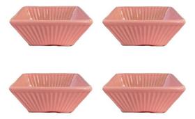 Mini Travessa Quadrada Kit C/ 4 Peças Cerâmica Mini Travessa Quadrada Kit C/ 4 Peças Cerâmica