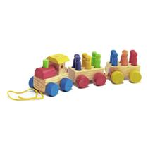 Mini trem com pinos - wood toys - 107