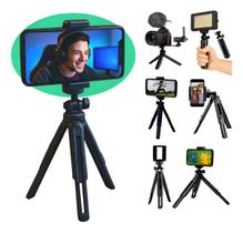 Mini Tripe Câmera Celular Mesa C/ Regulagem De Altura Preto