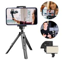 Mini Tripe de Mesa Para Celular Camera Iluminação Com Regulagem Altura e Rotação 360º - GKS