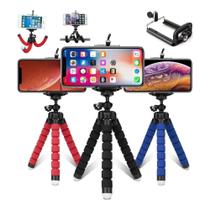 Mini tripé flexível com suporte celular câmera de ação web cam