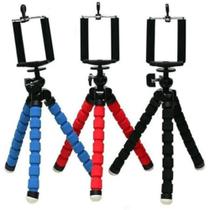 Mini Tripé Flexível de Perna Articulado para Celular, 17cm Tripé / 24cm Com Suporte, Cor Preto