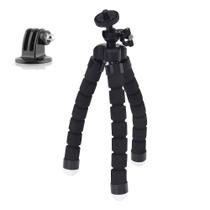 Mini Tripé Flexível Octopus Para GoPro e Câmeras Compactas Cor Preto Mini Tripé Flexível Octopus Para GoPro e Câmeras Compactas Cor Preto