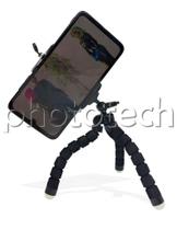 Mini Tripé Flexível Para Celular Tipo Polvo Com Suporte Preto Mini Tripé Flexível Para Celular Tipo Polvo Com Suporte Preto