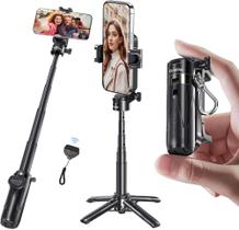 Mini Tripé para Celular 3 em 1 Bastão de Selfie Dobrável e Portátil Suporte Giratório 360