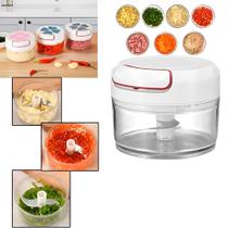 Mini Triturador Processador Cortador Manual Alimentos 2 Lâminas Cordinha Mini Triturador Processador Cortador Manual Alimentos 2 Lâminas Cordinha