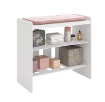 Mini Trocador com Prateleiras Moisés Branco Brilho - MoveisAqui