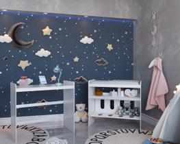 Mini Trocador e Mini Escrivaninha Moisés Branco Fosco - MoveisAqui