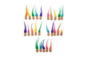 Mini Troll Dolls Sparkle Pins de cabelo comprido, 25 peças variadas