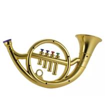 Mini trompete infantil acustico instrumento musical criança 4 botoes para iniciantes - MAKEDA