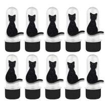 Mini Tubete com Aplique - Gato Halloween - Preto - 10 unidades - Rizzo