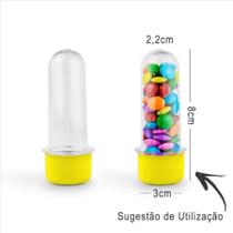 Mini Tubete Lembrancinha 8cm 10 unidades - Amarelo - Embalagens e Festas