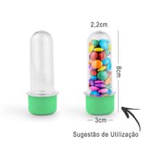 Mini Tubete Lembrancinha 8cm 10 unidades - Verde Bebê - Embalagens e Festas