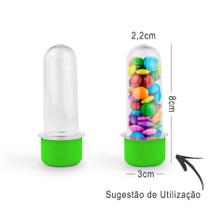 Mini Tubete Lembrancinha 8cm 10 unidades - Verde Claro - Rizzo Embalagens e Festas - RIZZO DISTRIBUIDORA DE EMBALAGENS